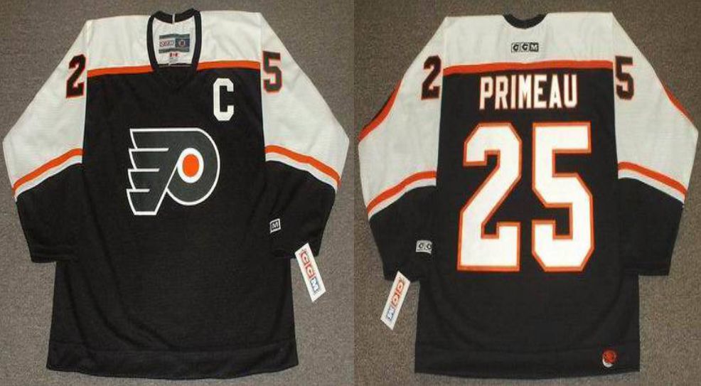 2019 Men Philadelphia Flyers 25 Primeau Black CCM NHL jerseys